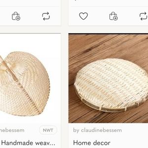 Fan and Handmade weaving wicker fruit tray